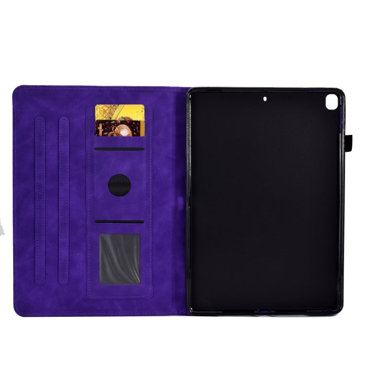 For Samsung Galaxy Tab A7 10.4 2020 T500 Peony Butterfly Embossed Leather Smart Tablet Case(Purple) - Other Galaxy Tab PC by buy2fix | Online Shopping UK | buy2fix