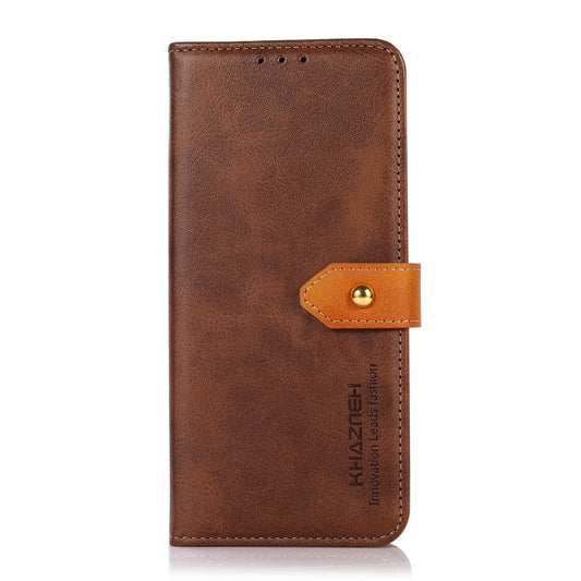 For OnePlus 11 5G KHAZNEH Dual-color Cowhide Texture Flip Leather Phone Case(Brown) by buy2fix
