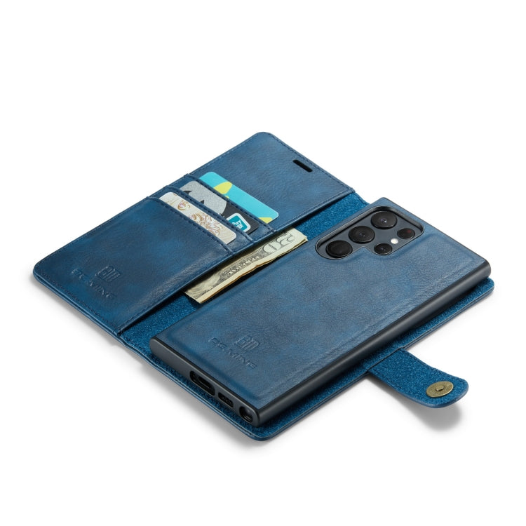 For Samsung Galaxy S23 Ultra 5G DG.MING Crazy Horse Texture Detachable Magnetic Leather Case(Blue) by DG.MING