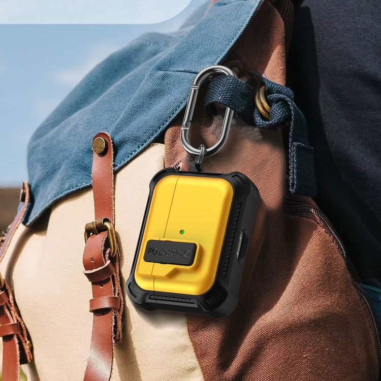 For AirPods Pro Signal Flag Wireless Earphones Case with Security Lock(Yellow) by buy2fix