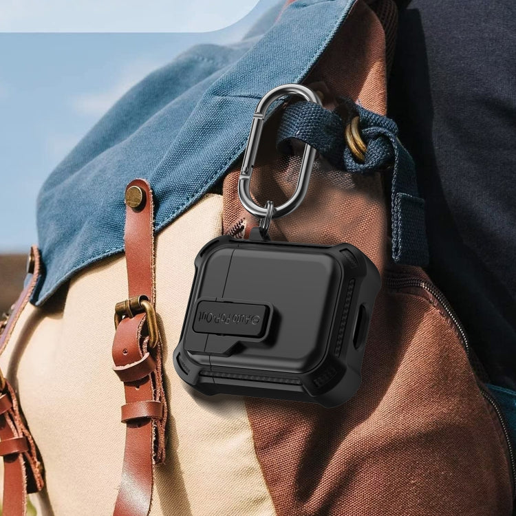 For AirPods 1 / 2 Signal Flag Wireless Earphones Case with Security Lock(Black) by buy2fix