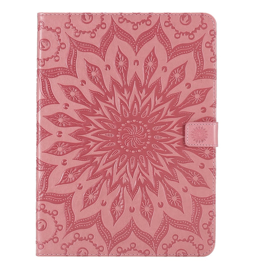 For iPad Pro 11 (2020) Pressed Printing Sunflower Pattern Horizontal Flip PU Leather Tablet Case with Holder & Card Slots & Wallet(Pink) - iPad Pro 11 (2020) Cases by buy2fix | Online Shopping UK | buy2fix