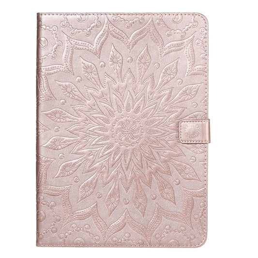 For iPad Pro 11 (2020) Pressed Printing Sunflower Pattern Horizontal Flip PU Leather Tablet Case with Holder & Card Slots & Wallet(Rose Gold) - iPad Pro 11 (2020) Cases by buy2fix | Online Shopping UK | buy2fix
