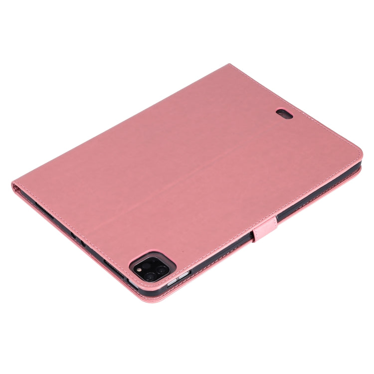 For iPad Pro 11 (2020) Pressed Printing Cat and Tree Pattern Horizontal Flip Leather Tablet Case with Holder & Card Slots & Wallet(Pink) - iPad Pro 11 (2020) Cases by buy2fix | Online Shopping UK | buy2fix
