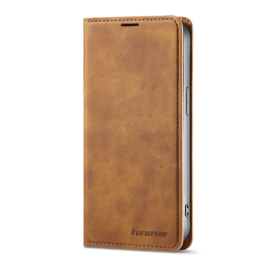 For iPhone 14 Pro Forwenw Dream Series Oil Edge Strong Magnetism Leather Phone Case(Brown) - iPhone 14 Pro Cases by Forwenw | Online Shopping UK | buy2fix
