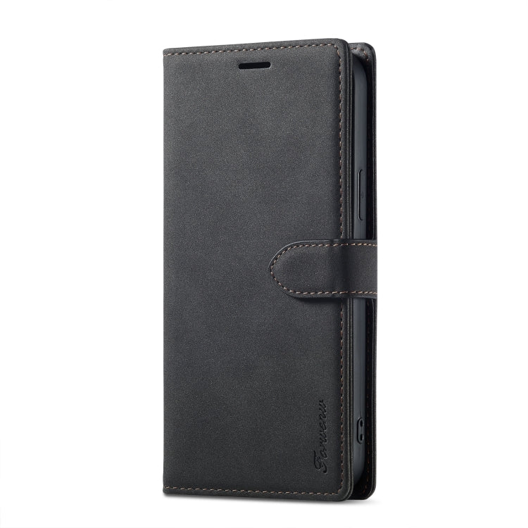 For iPhone 14 Plus Forwenw F1 Series Matte Strong Magnetism Leather Phone Case(Black) - iPhone 14 Plus Cases by Forwenw | Online Shopping UK | buy2fix