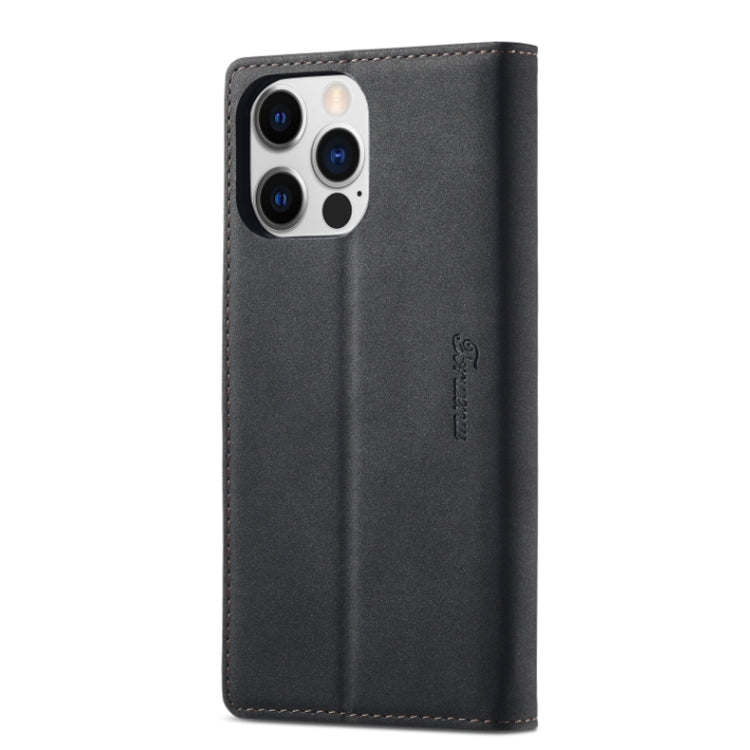 For iPhone 14 Pro Max Forwenw F1 Series Matte Strong Magnetism Leather Phone Case(Black) - iPhone 14 Pro Max Cases by Forwenw | Online Shopping UK | buy2fix