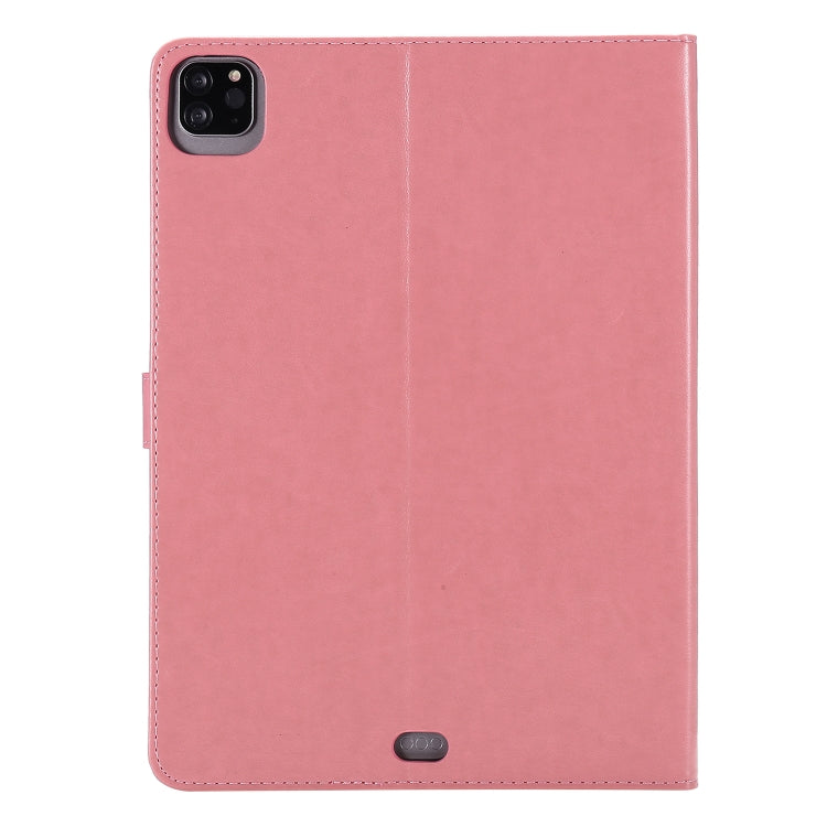 For iPad Pro 11 (2020) Pressed Printing Woman and Cat Pattern Horizontal Flip Leather Tablet Case with Holder & Card Slots & Wallet(Pink) - iPad Pro 11 (2020) Cases by buy2fix | Online Shopping UK | buy2fix