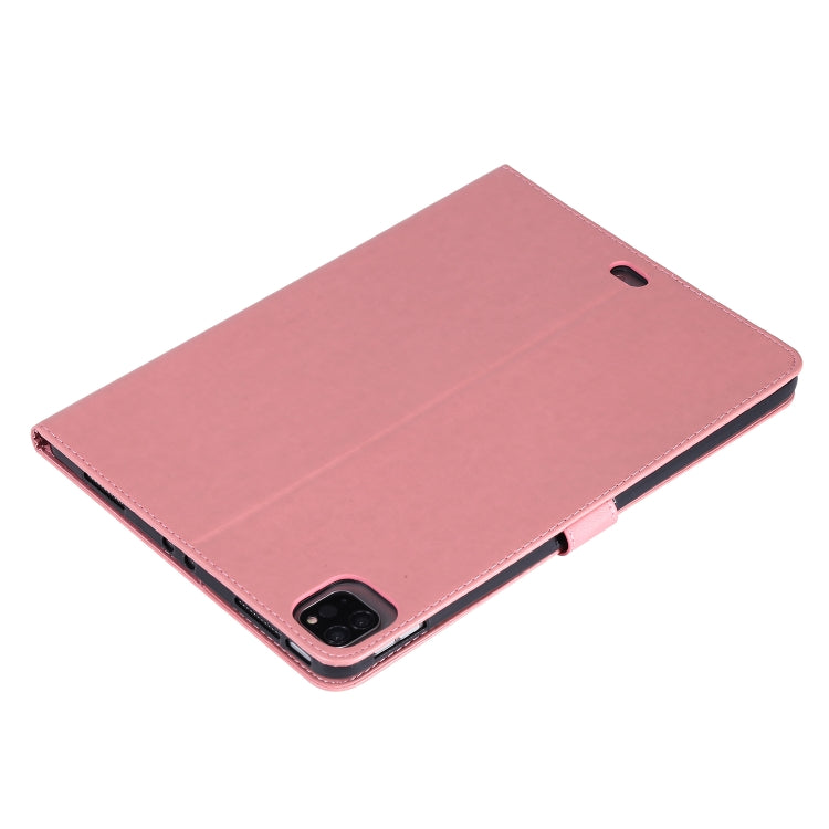 For iPad Pro 11 (2020) Pressed Printing Woman and Cat Pattern Horizontal Flip Leather Tablet Case with Holder & Card Slots & Wallet(Pink) - iPad Pro 11 (2020) Cases by buy2fix | Online Shopping UK | buy2fix