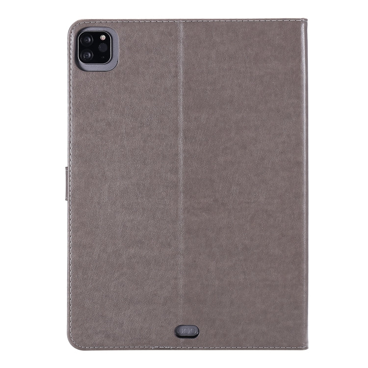 For iPad Pro 11 (2020) Pressed Printing Woman and Cat Pattern Horizontal Flip Leather Tablet Case with Holder & Card Slots & Wallet(Grey) - iPad Pro 11 (2020) Cases by buy2fix | Online Shopping UK | buy2fix