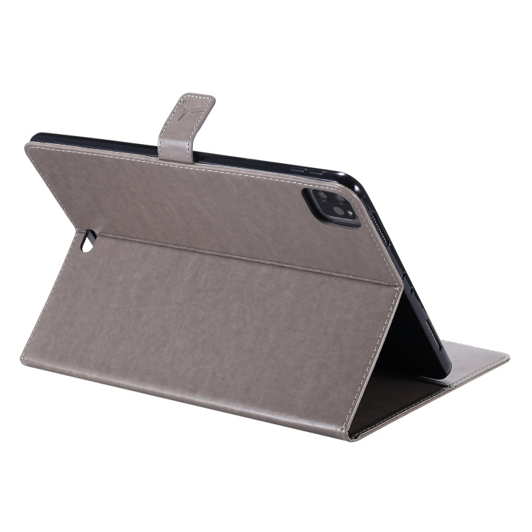 For iPad Pro 11 (2020) Pressed Printing Woman and Cat Pattern Horizontal Flip Leather Tablet Case with Holder & Card Slots & Wallet(Grey) - iPad Pro 11 (2020) Cases by buy2fix | Online Shopping UK | buy2fix