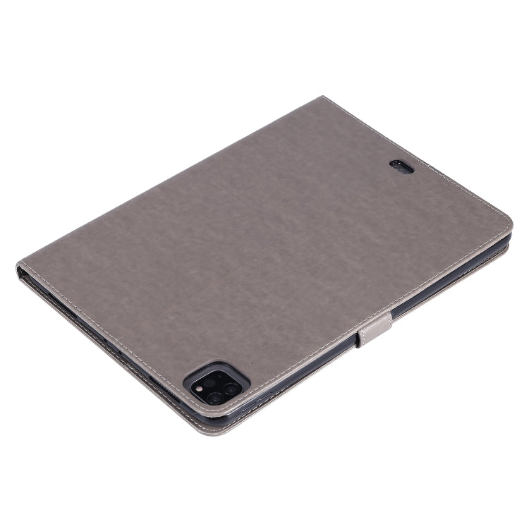 For iPad Pro 11 (2020) Pressed Printing Woman and Cat Pattern Horizontal Flip Leather Tablet Case with Holder & Card Slots & Wallet(Grey) - iPad Pro 11 (2020) Cases by buy2fix | Online Shopping UK | buy2fix