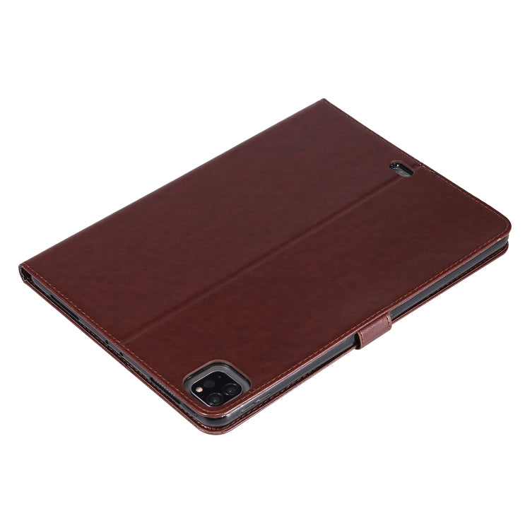For iPad Pro 11 (2020) Pressed Printing Woman and Cat Pattern Horizontal Flip Leather Tablet Case with Holder & Card Slots & Wallet(Coffee) - iPad Pro 11 (2020) Cases by buy2fix | Online Shopping UK | buy2fix