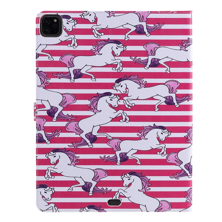 For iPad Pro 12.9 (2020) Colored Drawing Horizontal Flip Leather Tablet Case with Holder & Card Slot & Wallet(Horse) - iPad Pro 12.9 (2020) Cases by buy2fix | Online Shopping UK | buy2fix