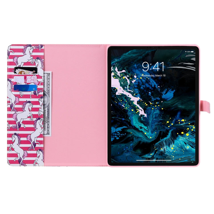 For iPad Pro 12.9 (2020) Colored Drawing Horizontal Flip Leather Tablet Case with Holder & Card Slot & Wallet(Horse) - iPad Pro 12.9 (2020) Cases by buy2fix | Online Shopping UK | buy2fix