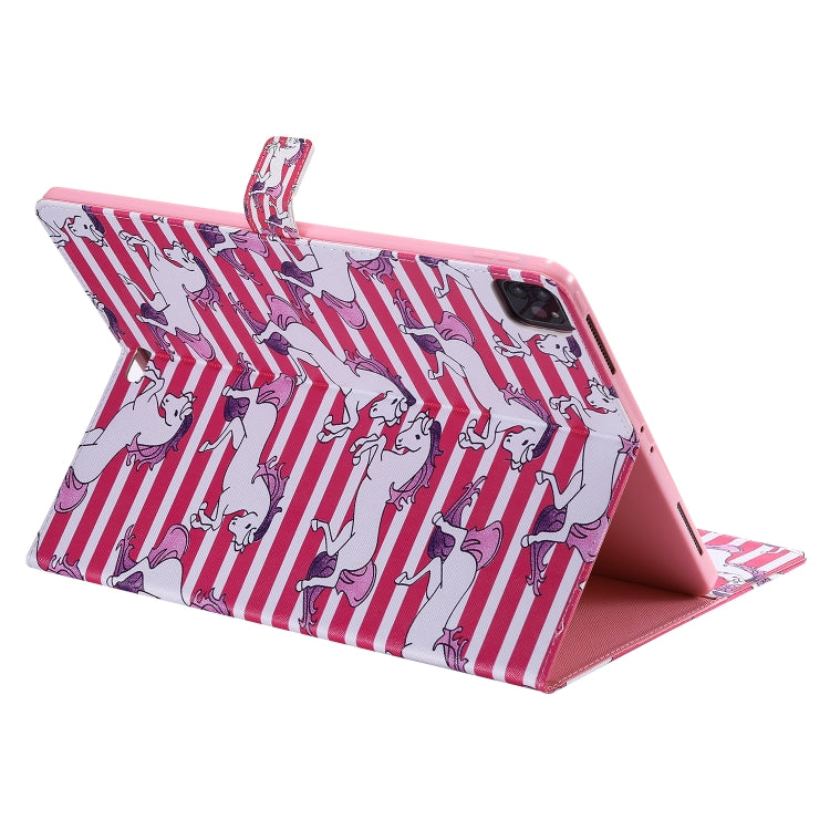 For iPad Pro 12.9 (2020) Colored Drawing Horizontal Flip Leather Tablet Case with Holder & Card Slot & Wallet(Horse) - iPad Pro 12.9 (2020) Cases by buy2fix | Online Shopping UK | buy2fix