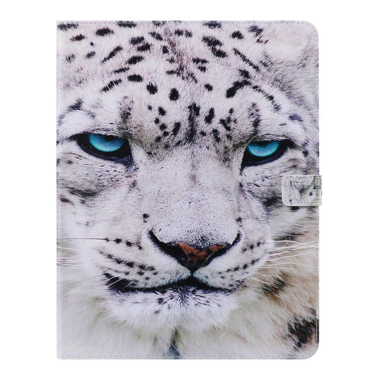 For iPad Pro 12.9 (2020) Colored Drawing Horizontal Flip Leather Tablet Case with Holder & Card Slot & Wallet(White Leopard) - iPad Pro 12.9 (2020) Cases by buy2fix | Online Shopping UK | buy2fix