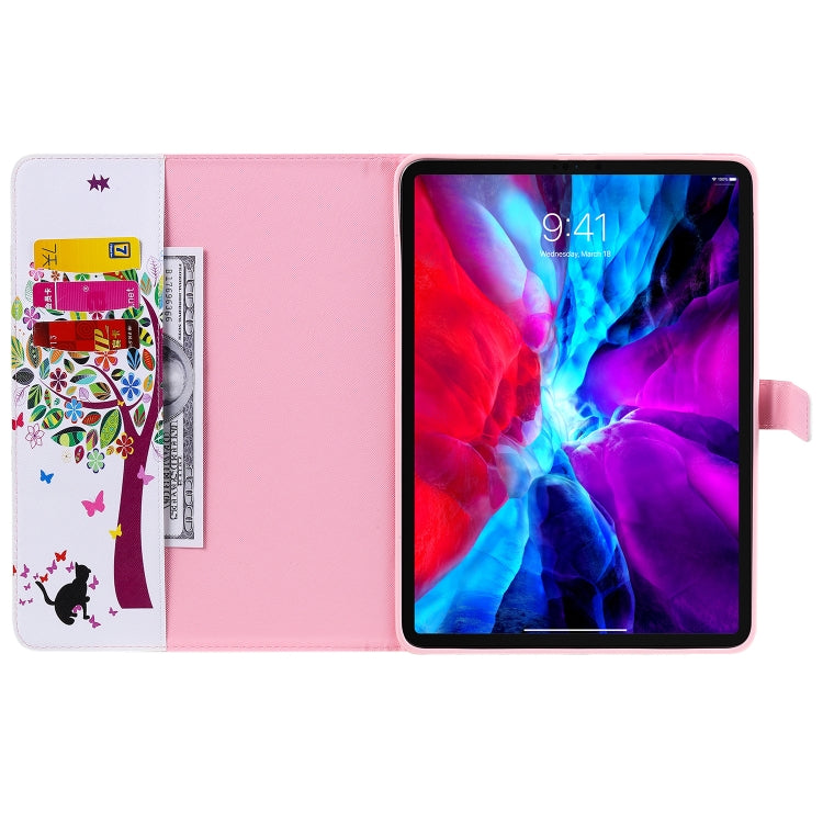 For iPad Pro 11 (2020) Colored Drawing Horizontal Flip Leather Tablet Case with Holder & Card Slot & Wallet(Cat and Tree) - iPad Pro 11 (2020) Cases by buy2fix | Online Shopping UK | buy2fix