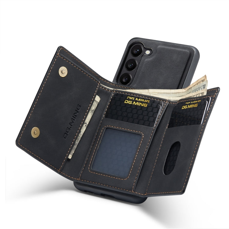 For Samsung Galaxy S23+ 5G DG.MING M1 Series 3-Fold Multi Card Wallet Phone Case(Black) - Galaxy S23+ 5G Cases by DG.MING | Online Shopping UK | buy2fix