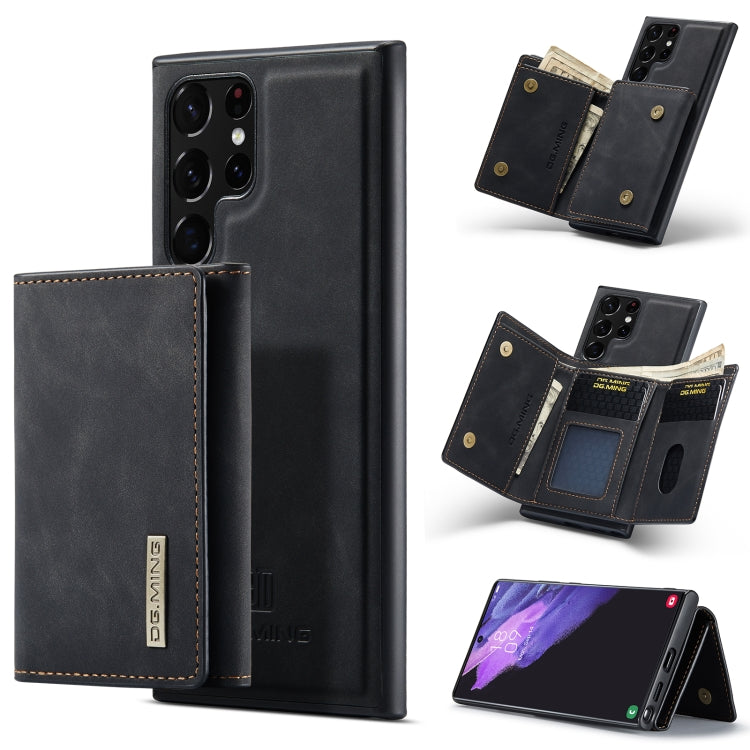 For Samsung Galaxy S23 Ultra 5G DG.MING M1 Series 3-Fold Multi Card Wallet Phone Case(Black) - Galaxy S23 Ultra 5G Cases by DG.MING | Online Shopping UK | buy2fix