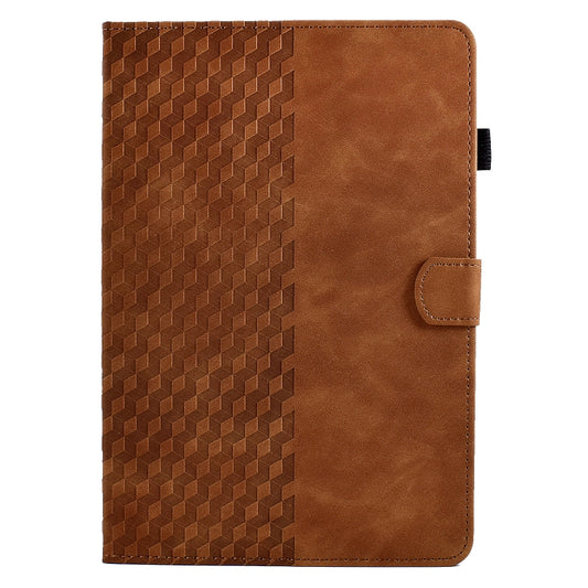 For 10.0 inch Universal Tablet Rhombus Embossed Leather Case(Brown) - 10 - 11 inch by buy2fix | Online Shopping UK | buy2fix
