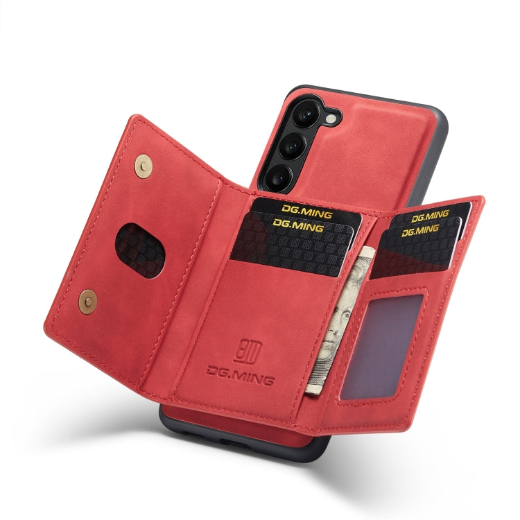 For Samsung Galaxy S23+ 5G DG.MING M2 Series 3-Fold Multi Card Bag + Phone Case(Red) by DG.MING