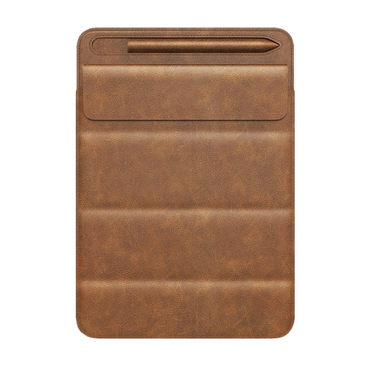 3-fold Stand Magnetic Tablet Sleeve Case Liner Bag For iPad 9.7 / 10.2 / 10.5 / 10.9 / 11 inch(Light Brown) - Carry Cases by buy2fix | Online Shopping UK | buy2fix