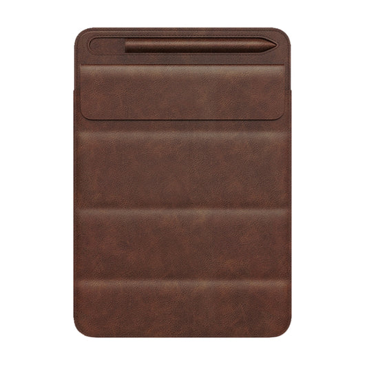 3-fold Stand Magnetic Tablet Sleeve Case Liner Bag For iPad 9.7 / 10.2 / 10.5 / 10.9 / 11 inch(Dark Brown) - Carry Cases by buy2fix | Online Shopping UK | buy2fix