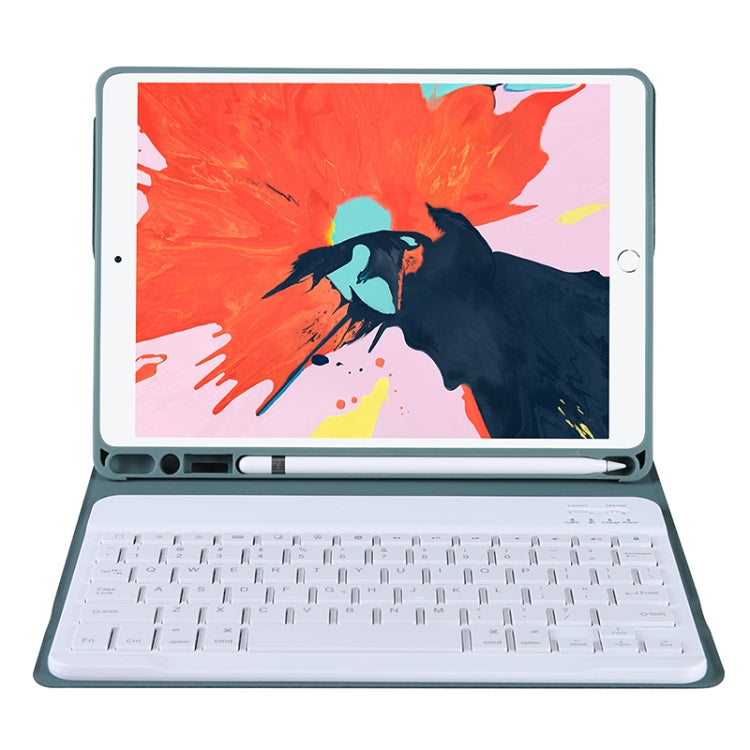 T102B For iPad Air / Pro 10.5 inch (2019) TPU Candy Color Ultra-thin Bluetooth Keyboard Tablet Case with Stand & Pen Slot(Dark Green) by buy2fix