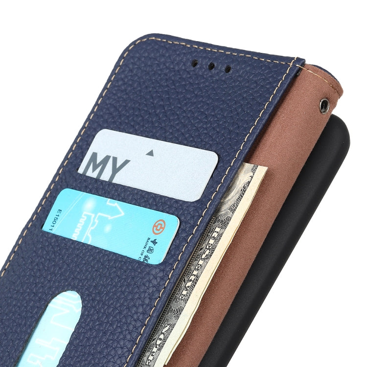 For Sony Xperia 1 IV KHAZNEH Litchi Genuine Leather Phone Case(Blue) - Sony Cases by buy2fix | Online Shopping UK | buy2fix