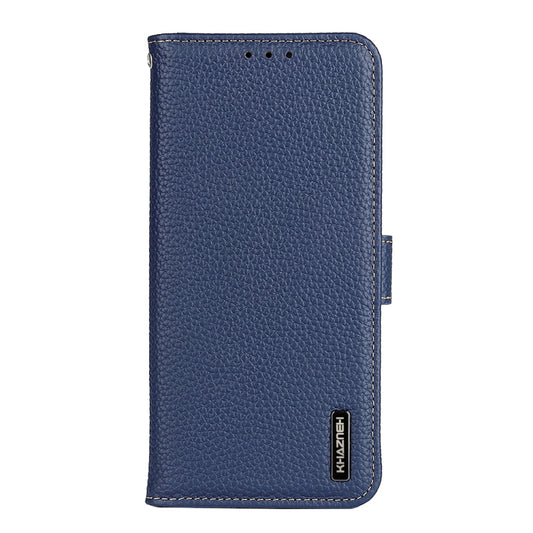 For Sony Xperia 10 IV KHAZNEH Litchi Genuine Leather Phone Case(Blue) - Sony Cases by buy2fix | Online Shopping UK | buy2fix