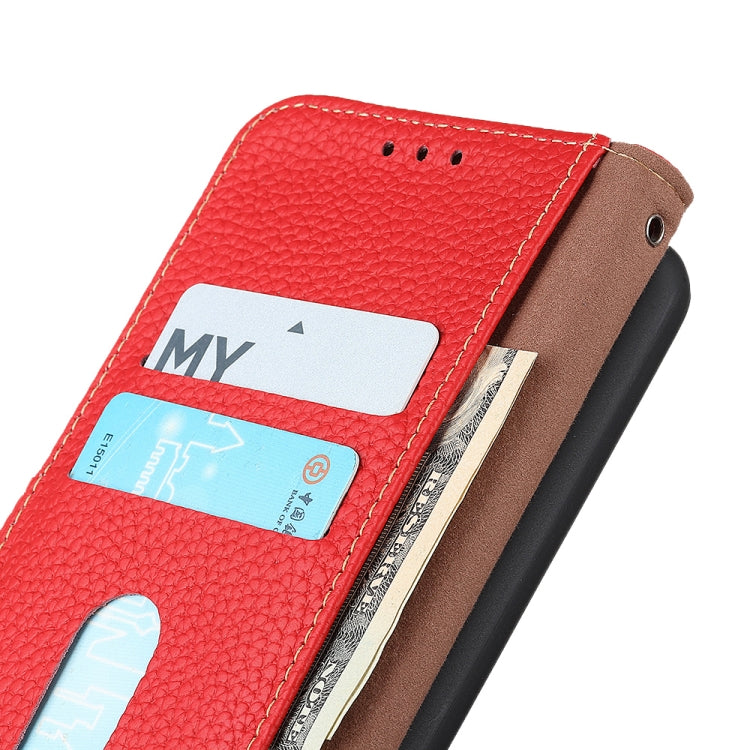 For Sony Xperia 10 IV KHAZNEH Litchi Genuine Leather Phone Case(Red) - Sony Cases by buy2fix | Online Shopping UK | buy2fix