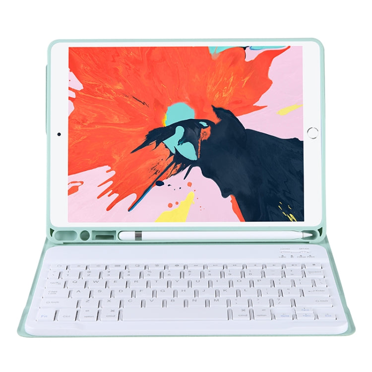 T07BB For iPad 9.7 inch / iPad Pro 9.7 inch / iPad Air 2 / Air (2018 & 2017) TPU Candy Color Ultra-thin Bluetooth Keyboard Tablet Case with Stand & Pen Slot(Light Green) by buy2fix