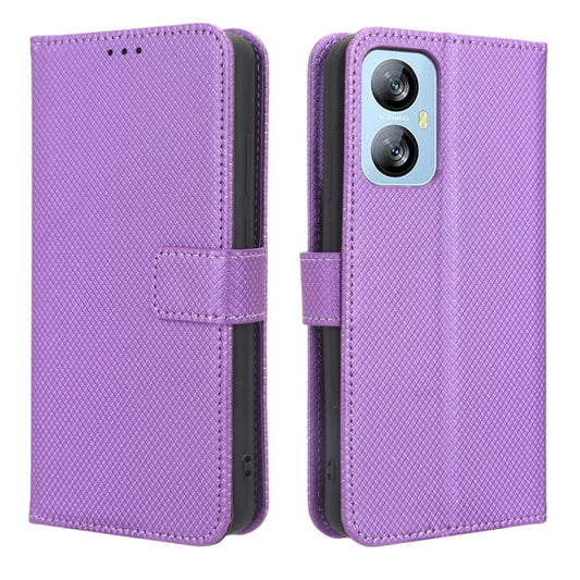 For Blackview A52 Diamond Texture Leather Phone Case(Purple) by buy2fix