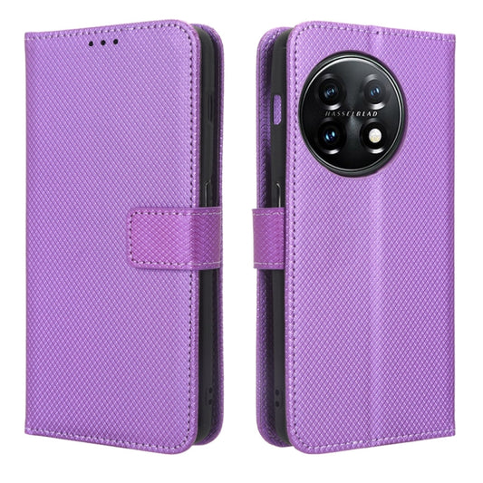 For OnePlus 11 5G Diamond Texture Leather Phone Case(Purple) by buy2fix