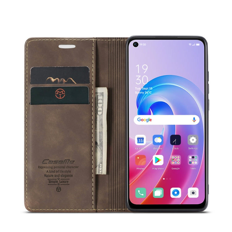 CaseMe 013 Multifunctional Horizontal Flip Leather Phone Case For OPPO A96 4G / A36 4G/A76 4G/K10 4G /Realme 9i 4G (Coffee) - OPPO Cases by CaseMe | Online Shopping UK | buy2fix