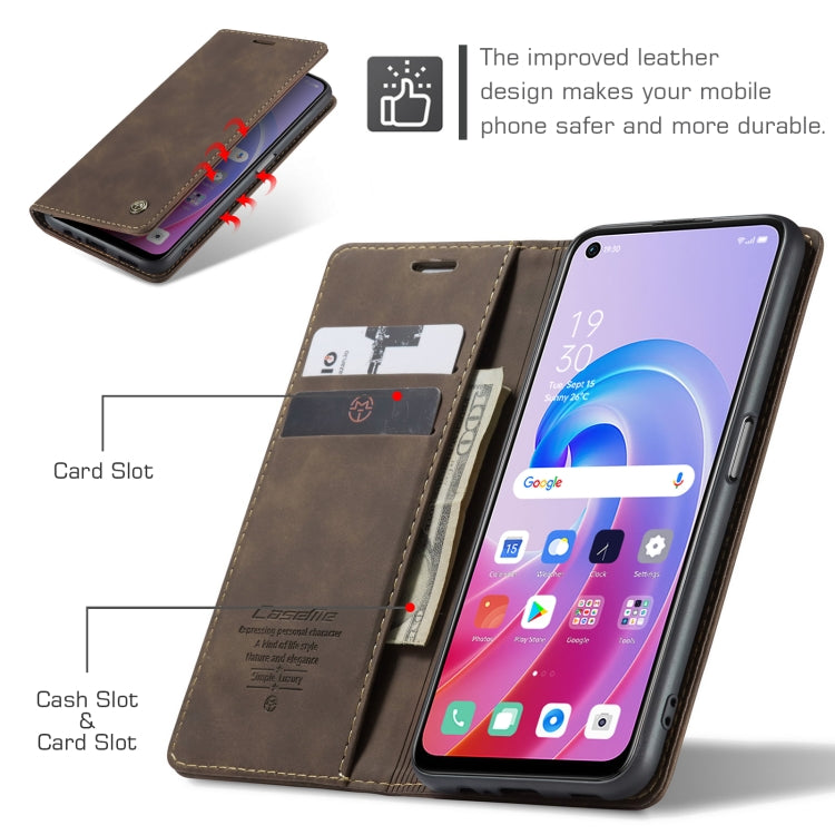 CaseMe 013 Multifunctional Horizontal Flip Leather Phone Case For OPPO A96 4G / A36 4G/A76 4G/K10 4G /Realme 9i 4G (Coffee) - OPPO Cases by CaseMe | Online Shopping UK | buy2fix