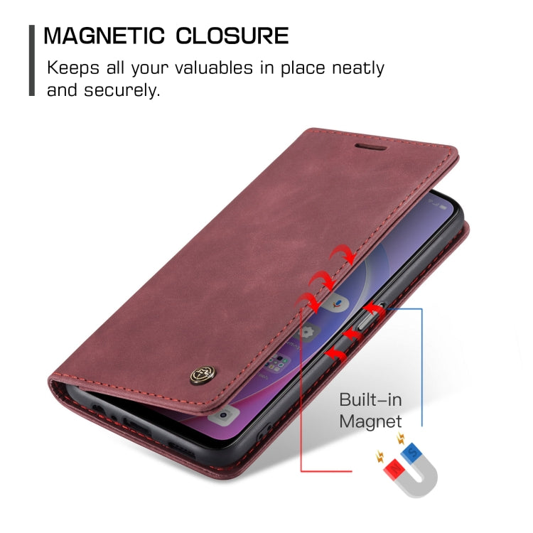 CaseMe 013 Multifunctional Horizontal Flip Leather Phone Case For OPPO A96 4G / A36 4G/A76 4G/K10 4G /Realme 9i 4G (Wine Red) - OPPO Cases by CaseMe | Online Shopping UK | buy2fix