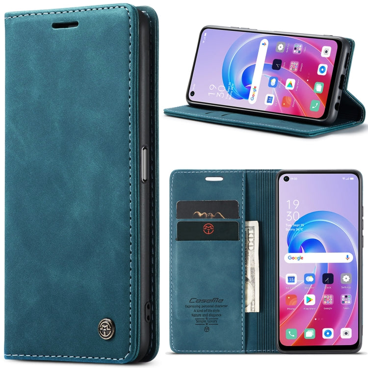 CaseMe 013 Multifunctional Horizontal Flip Leather Phone Case For OPPO A96 4G / A36 4G/A76 4G/K10 4G /Realme 9i 4G (Blue) - OPPO Cases by CaseMe | Online Shopping UK | buy2fix
