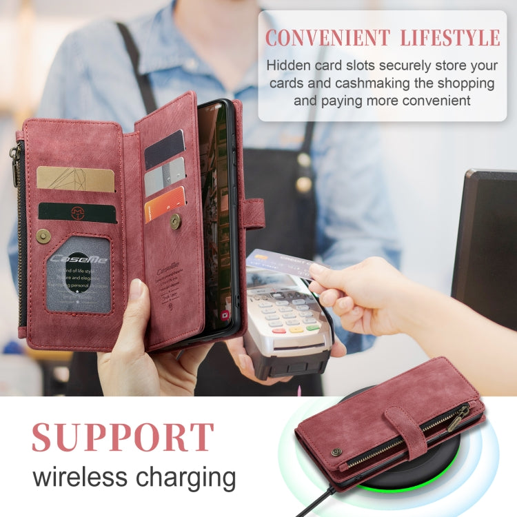 For Samsung Galaxy S23 5G CaseMe C30 Multifunctional Leather Phone Case(Red) by CaseMe