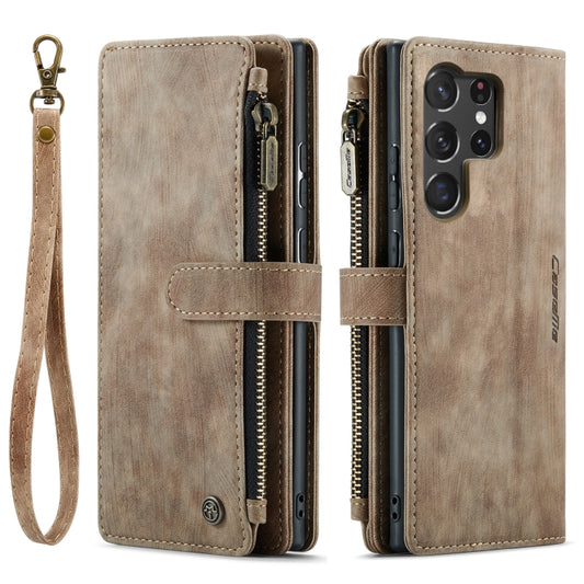For Samsung Galaxy S23 Ultra 5G CaseMe C30 Multifunctional Leather Phone Case(Brown) by CaseMe