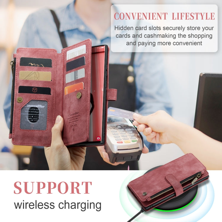 For Samsung Galaxy S23 Ultra 5G CaseMe C30 Multifunctional Leather Phone Case(Red) - Galaxy S23 Ultra 5G Cases by CaseMe | Online Shopping UK | buy2fix