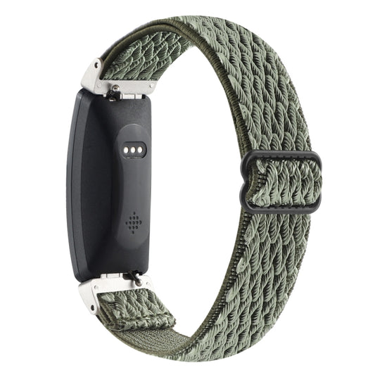 For Fitbit Inspire 2 Buckle Wave Braided Nylon Watch Band(Army Green) by buy2fix