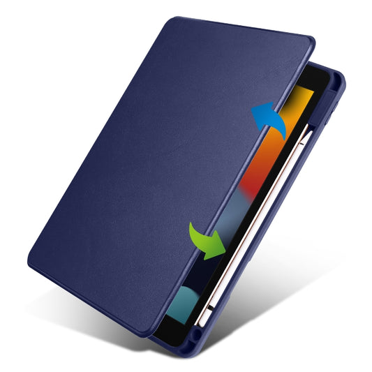 For iPad 10.2 2022 / 2021 / 2020 / 2019 Acrylic 360 Degree Rotation Holder Tablet Leather Case(Dark Blue) - iPad 10.2 Cases by buy2fix | Online Shopping UK | buy2fix