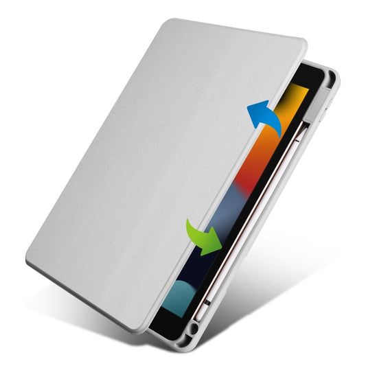 For iPad 10.2 2022 / 2021 / 2020 / 2019 Acrylic 360 Degree Rotation Holder Tablet Leather Case(Fog Grey) - iPad 10.2 Cases by buy2fix | Online Shopping UK | buy2fix