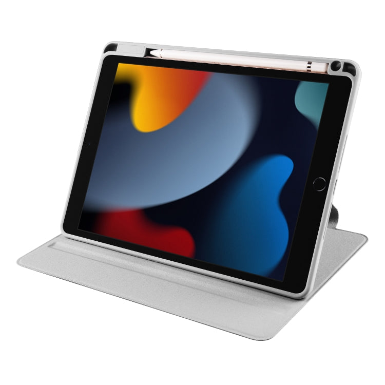 For iPad 10.2 2022 / 2021 / 2020 / 2019 Acrylic 360 Degree Rotation Holder Tablet Leather Case(Fog Grey) - iPad 10.2 Cases by buy2fix | Online Shopping UK | buy2fix