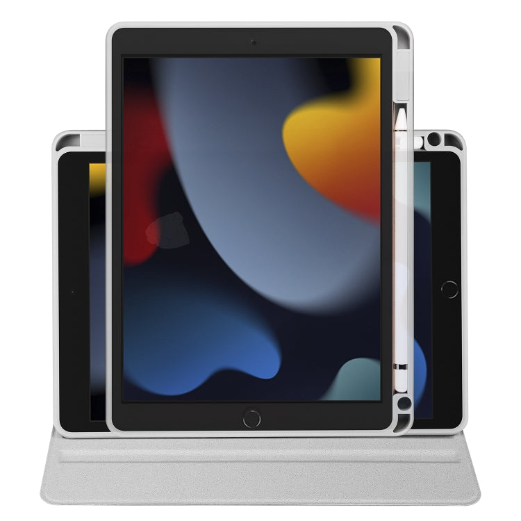 For iPad 10.2 2022 / 2021 / 2020 / 2019 Acrylic 360 Degree Rotation Holder Tablet Leather Case(Fog Grey) - iPad 10.2 Cases by buy2fix | Online Shopping UK | buy2fix