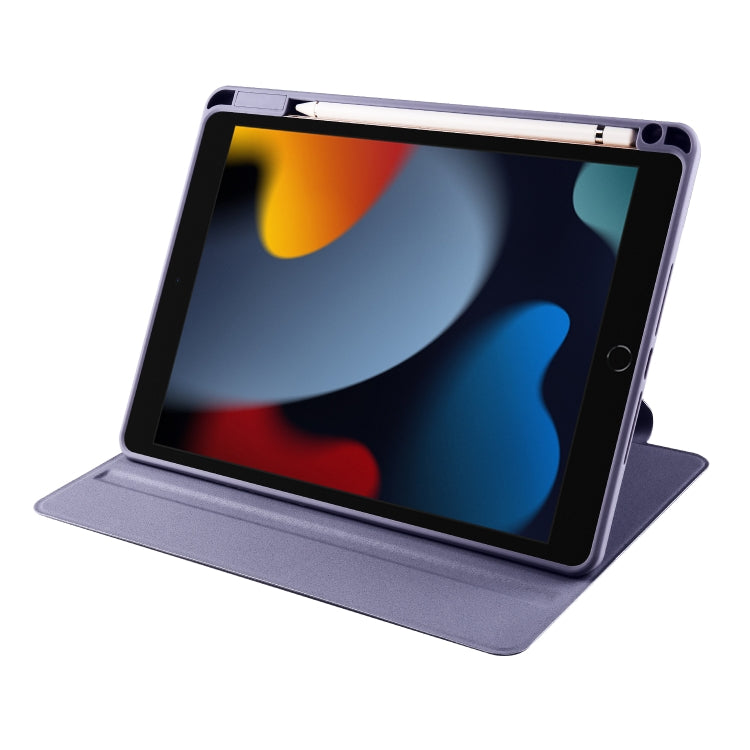 For iPad 10.2 2022 / 2021 / 2020 / 2019 Acrylic 360 Degree Rotation Holder Tablet Leather Case(Lavender Purple) - iPad 10.2 Cases by buy2fix | Online Shopping UK | buy2fix
