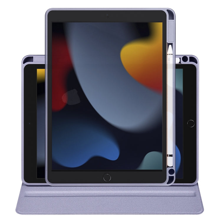 For iPad 10.2 2022 / 2021 / 2020 / 2019 Acrylic 360 Degree Rotation Holder Tablet Leather Case(Lavender Purple) - iPad 10.2 Cases by buy2fix | Online Shopping UK | buy2fix
