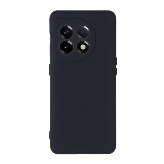 For OnePlus 11 Pure Color Liquid Silicone Shockproof Full Coverage Phone Case(Black) by buy2fix
